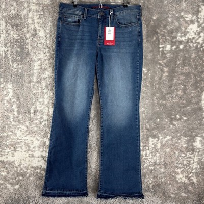 New Lucky Brand Size 14/32 Sweet Mid Rise Raw Hem Bootcut Jeans Blue Womens