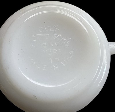 Vintage Fire King Egg Nog 5 Piece Set Milk Glass Snowflake Punch