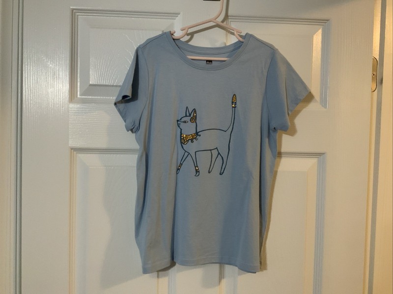 Tea Collections Egyptian Cat Glitter Girls T-shirt- Size 12- EUC Worn Once