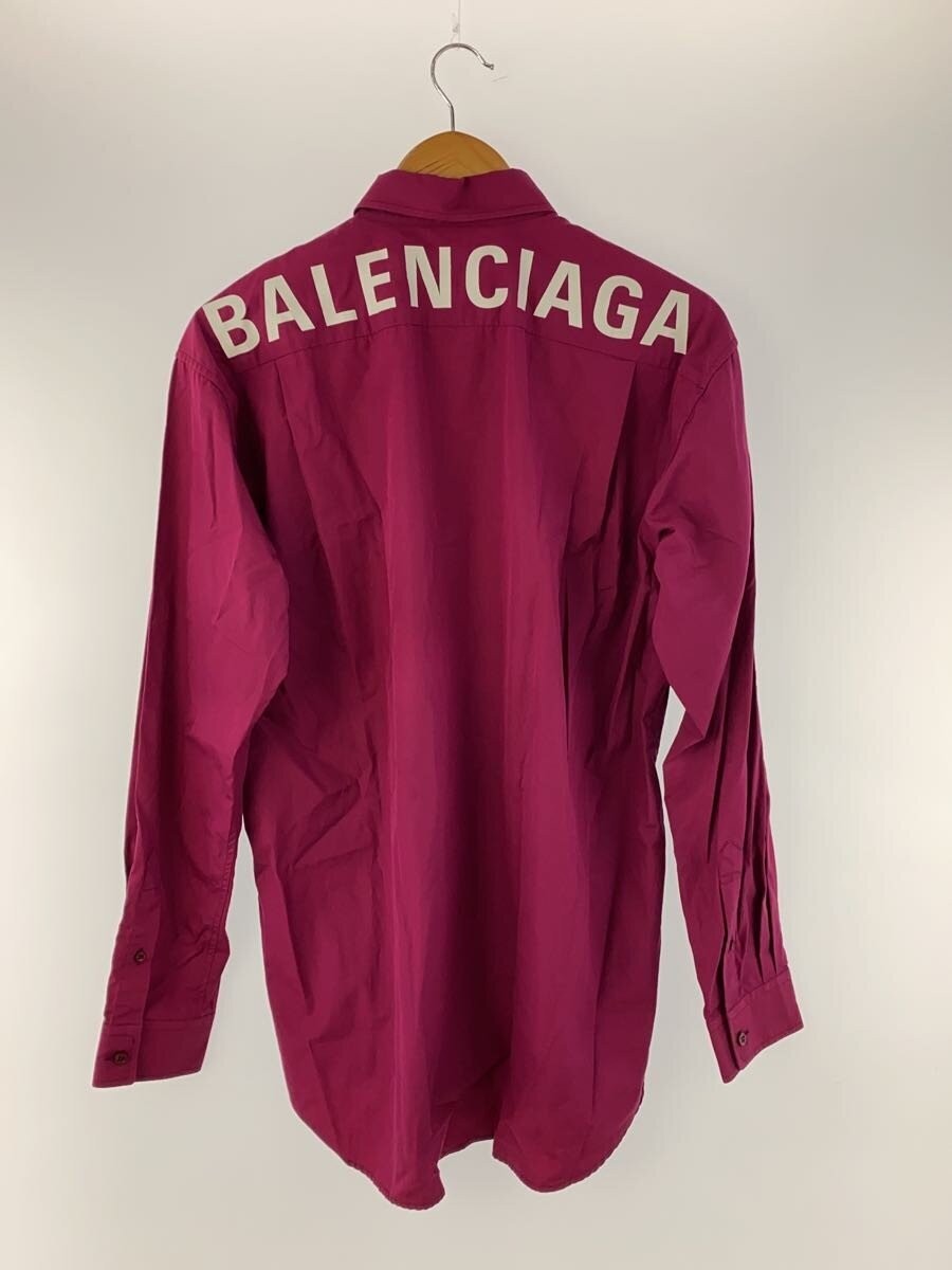 BALENCIAGA L Back Logo Long Sleeve Shirt, Size 36, Cotton, Purple/Pink, 571253 T thumbnail 2