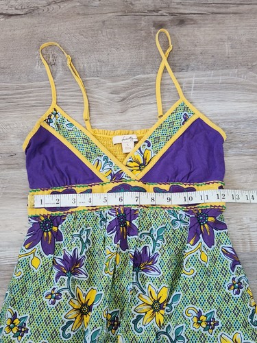 VTG Forever 21 Dress Y2k Small V Neck Hippie Boho Colorful Sundress - Picture 7 of 8