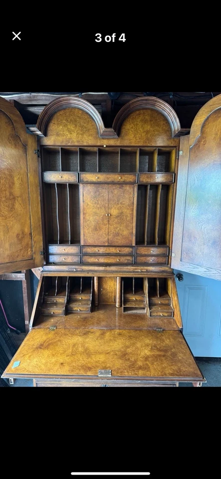 Estate Vintage George III Burl WalnutDome Top Desk Fitted Interior Southhampton - Image 2 of 4