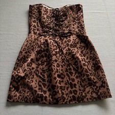 NWT Reformation Pacie Leopard Satin Corset Mini Dress Size 8