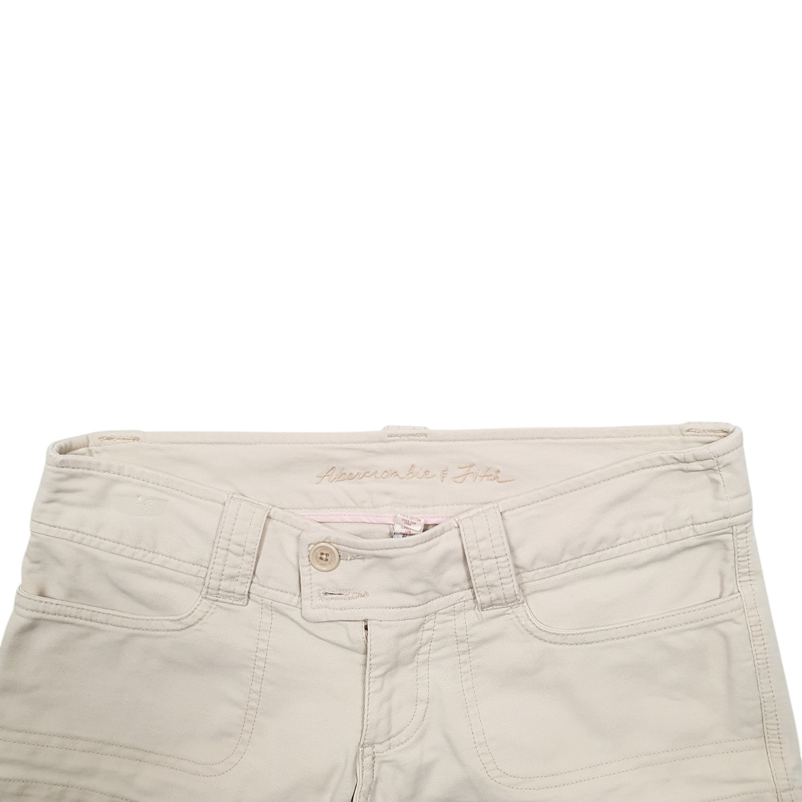 ABERCROMBIE & FITCH Beige Denim Jeans Cotton Shorts Womens W32 image 2