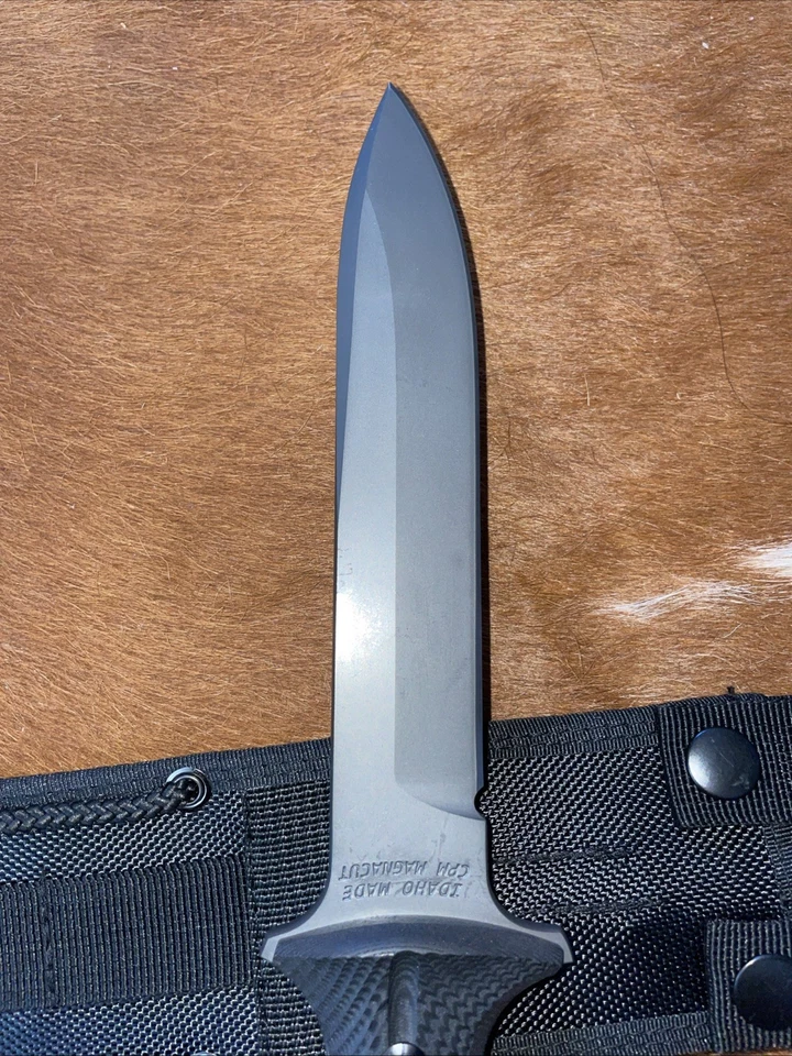 CHRIS REEVES CLONE GREEN BERET FIXED BLADE 7" CPM BLACK W/ SHEATH RARE - Image 3 of 4