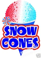 Snow Cones Decal 14" Sno Kones Shaved Ice Concession Food Truck Vinyl Sticker