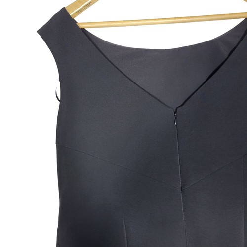 Eliza J Women's Side Ruched Sheath Little Black Dress Boat Neckline Size 14 - Imagen 8 de 13