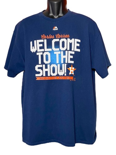 Majestic Carlos Correa Welcome To The Show Houston Astros Blue T-shirt Size XL