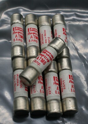 Nine (9) Ferraz Shawmut ATM8 Fast Acting Amp-Trap Fuse 8A Mexico NEW