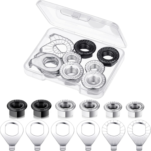 12 Pcs Bike Wheel Axle Nut & Washer Kit for Mountain & Road Bikes - Picture 11 of 12