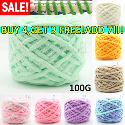 100G Skeins Yarn DIY Chunky Crochet Chenille Milk Soft Baby Velvet Knitting Wool