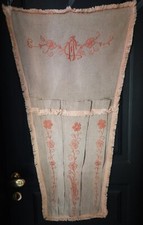 Antico raro porta ombrelli parasole bastoni in tela ricamato a mano cm94x53.