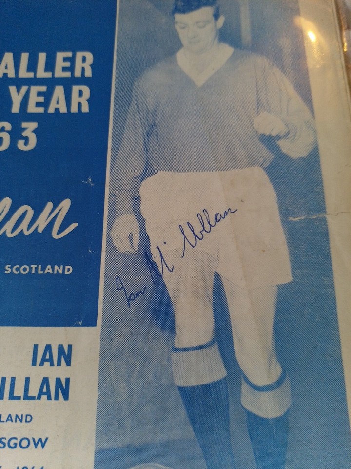 Footballer Of The Year 1963 Ian McMillan Signed Programme Sunday Mail