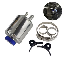 Universal Aluminum Polished Power Steering Fluid Reservoir Tank Clamps Kits