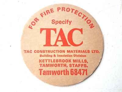 Vintage TAC - Baustoffe / Brandschutz ... Bierdeckel / Untersetzer