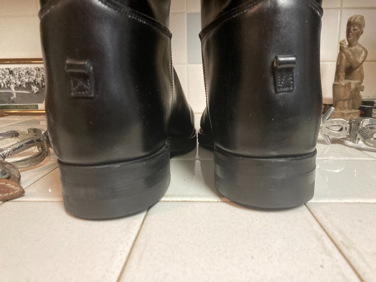Dehner Boots Made in USA 9-9.5 b/d Black Leather Equestrian Police 