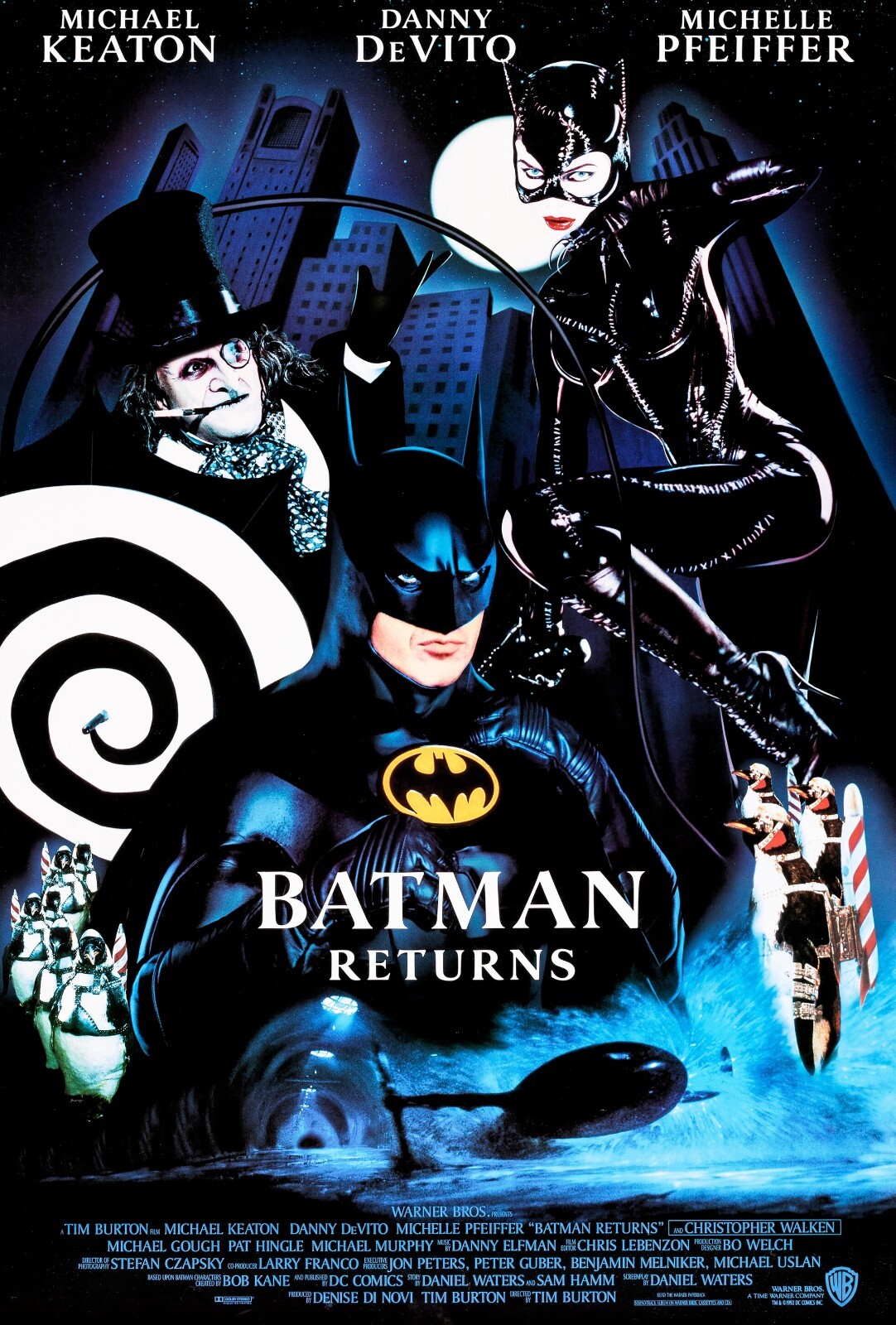 Batman Returns movie poster (d) : 11 x 17 inches Tim Burton, Michael Keaton