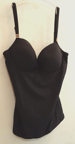 SIGUIENTE Traje de Baño Tankini Talla 85C Top Correa Ajustable Acolchado Detalle Dorado Negro Nuevo con Etiquetas - Imagen 2 de 7