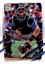 2021 Topps Baseball  #593 Chad Wallach  Miami Marlins 