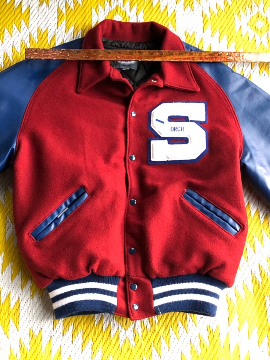 Vintage 90s NEFF Letterman “S” Jacket Size Large Blue Red