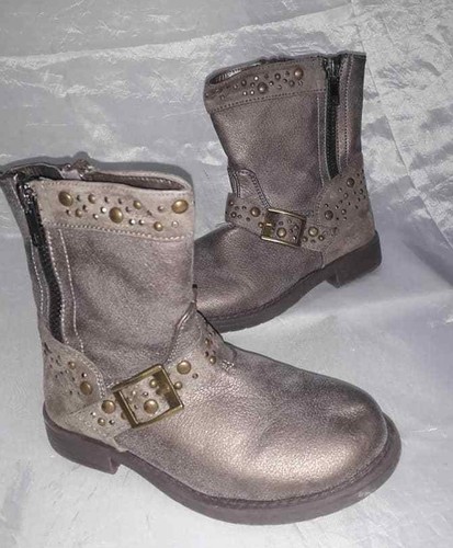 Stivali Stivaletti Biker Scarpe Bambina 27 Bronzo Borchie Stud Children  Boots | eBay