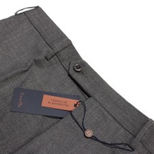 Zanella NWT Stretch Dress Pants Size 32 US Curtis In Gray Melange 100 Wool