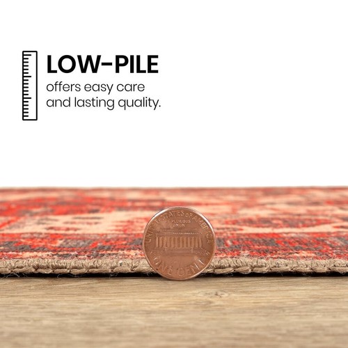 GLN Rugs Sparta - Maschinenwaschbarer Vorleger - Türkisch Rot/Schwarz Heimteppiche - Bild 65 von 66