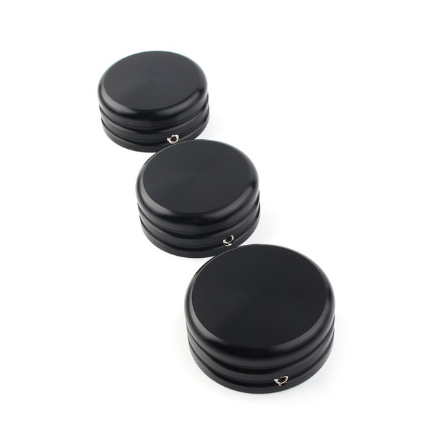 3x Black Upper Fork Stem Nut Covers for Harley FXD Sportster 883