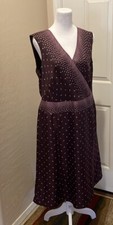Ann Taylor Summer Dress Side Zip 19” P2P 34” Waist 43” Long Size 14 Orig $159