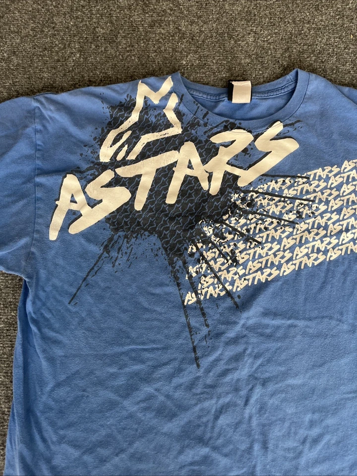 Camisa Vintage Alpine Stars XL Azul Y2K Manga Corta Foto 2 de 4