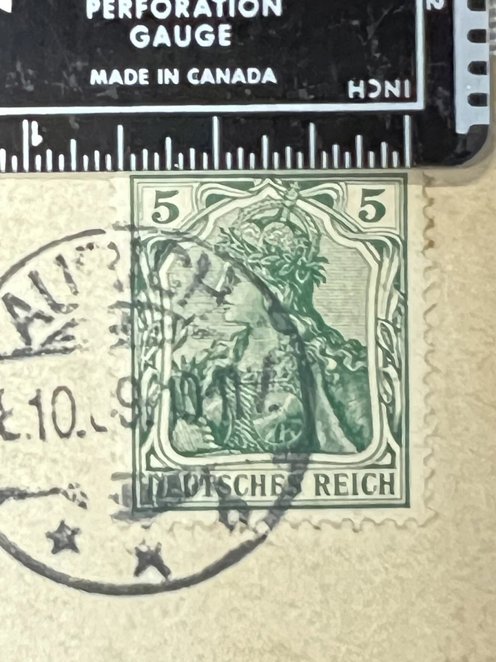 RARE~ANNA FUHRING~ DEUTSCHES REICH 5 CENT~ ENGRAVED~ GREEN~ GERMAN STAMP~WALDRAF - Image 3 of 4