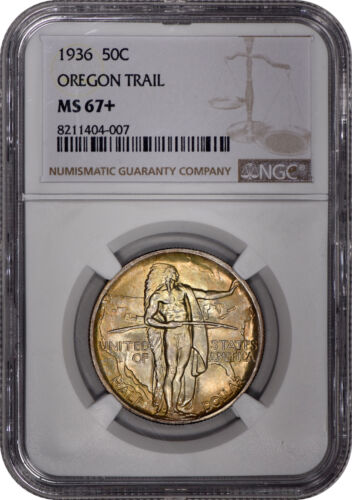 1936 Oregon Commemorative Half Dollar NGC MS67+ INCREDIBLE Coin!
