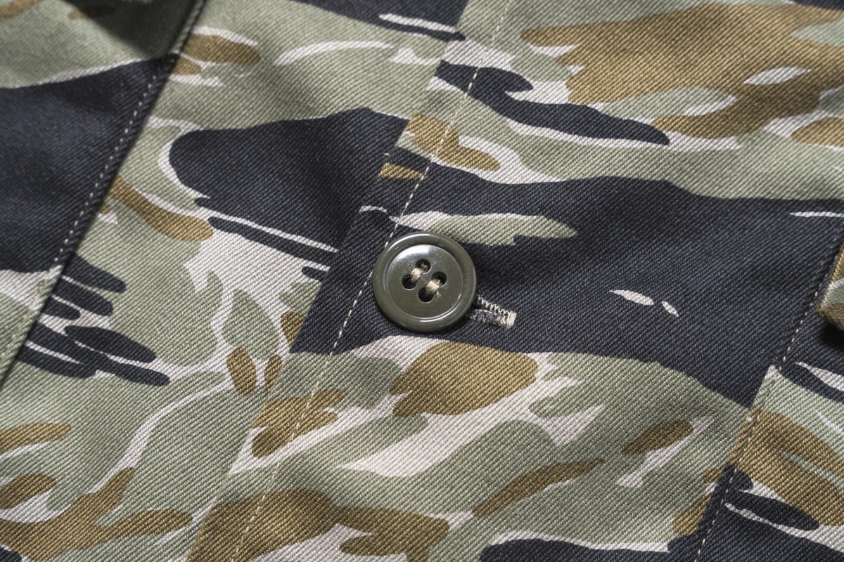 THE REAL McCOY'S TIGER CAMOUFLAGE SHIRT TADPOLE MS25001 JAPAN New