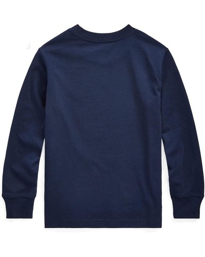 Polo Ralph Lauren Shirts Kids 6 Navy Cotton Jersey Long Sleeve Crew Neck ERK1087 - Picture 4 of 4