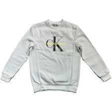 Sweatshirt Calvin Klein Jeans Mens CK Logo Fleece Pullover Crewneck Black White