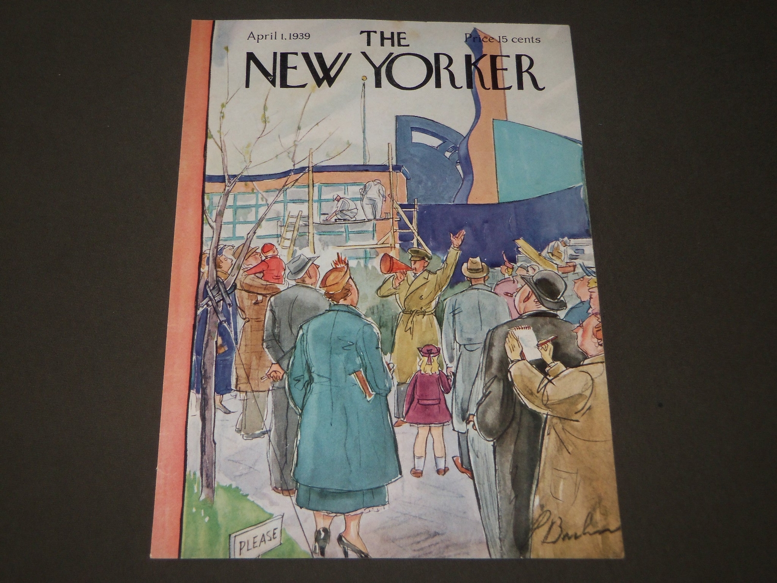 1939 April 1 New Yorker Magazine Front Cover Only - Great Illustrated Art