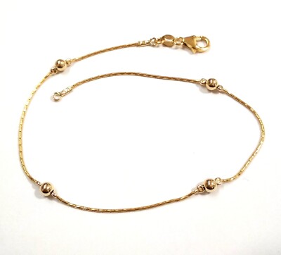 14kt 1/20 Gold Filled Chain and 4mm Beads ANKLET