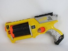 Vintage NERF N-Strike Maverick Rev-6 Dart Gun-Hasbro 2004-Yellow/Silver/Black
