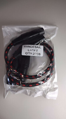 VANDESAIL XLR Cable, 1Ft 2 Pack Microphone Cable, XLR Male to Female Balanced M