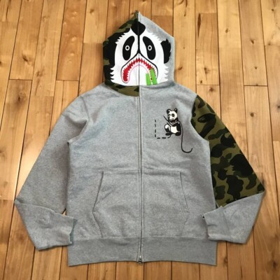 A BATHING APE BAPE CITY CAMO PANDA パーカー Glow in the dark BAPE City camo panda full zip hoodie Black A