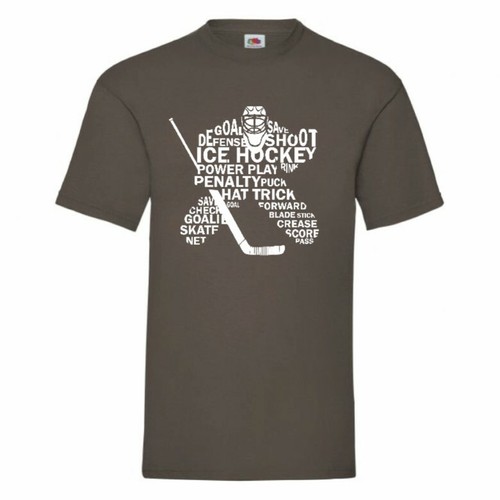 Ice Hockey Typography T Shirt Small-2XL - Picture 11 of 28