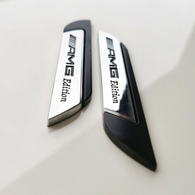 2 Stück Kotflügelabzeichen Mercedes AMG Edition, schwarz Badge