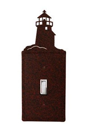 Rust Metal Lighthouse Switchplate Wall Cover Outlet Toggle GFI Double Single 