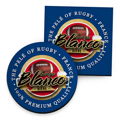 France Rugby Union Blanco Drinks Coaster Circle or Square