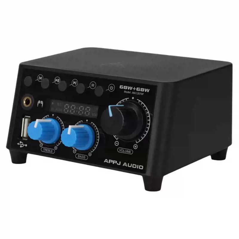 HiFi Bluetooth Receiver Stereo Power Amplifier USB Player 68W+68W Headphone Amp