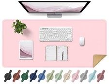 Non Slip Desk Mat 31.5" x 15.7" PU Leather Desk Pad Cork Desk Mat for Desktop...