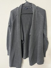 GAP Ladies Small OPEN-FRONT CARDIGAN  Dark Gray Heavy Weight  EUC Long