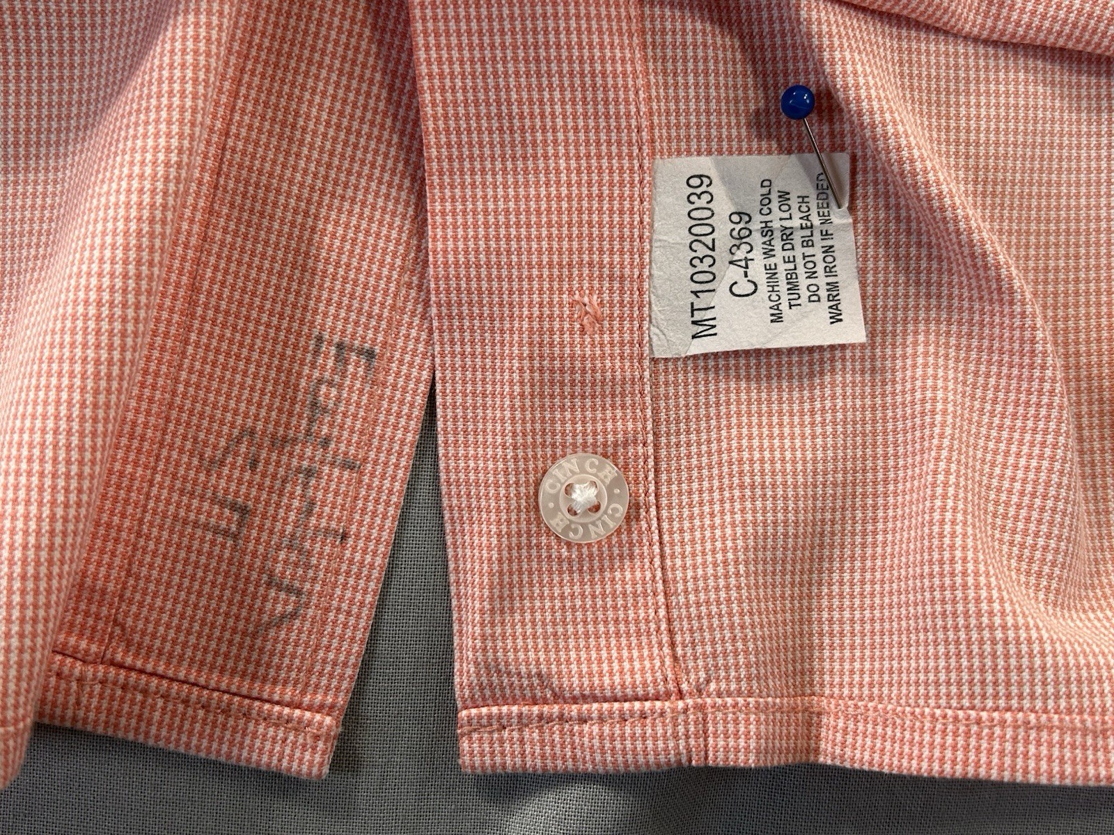 Cinch Orange Button Down Houndstooth Pattern Shir… - image 11