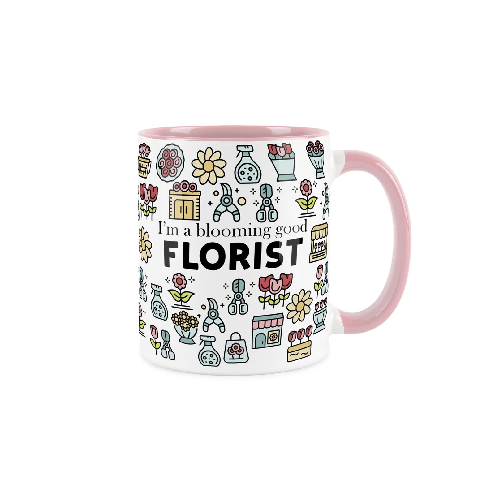 Florist Mug - Humourous Trades Funny Novelty Gift - Tea/Coffee Pink Ceramic Cup