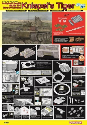 DRAGON 6997 1/35 Tiger I ''Kurt Knispel's Tiger''w/Magic tracks and Gun Barrel